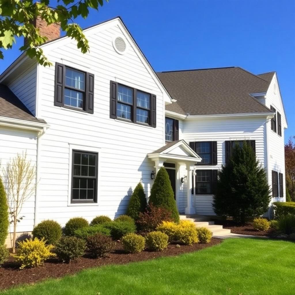 White Hardie siding colonial